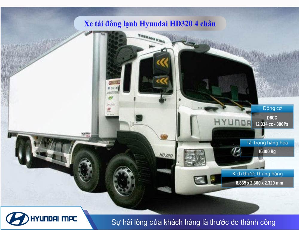 Đánh giá chi tiết xe tải đông lạnh Hyundai HD320 4 chân